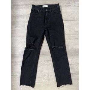 Abercrombie & Fitch Black Ripped Ankle Jeans